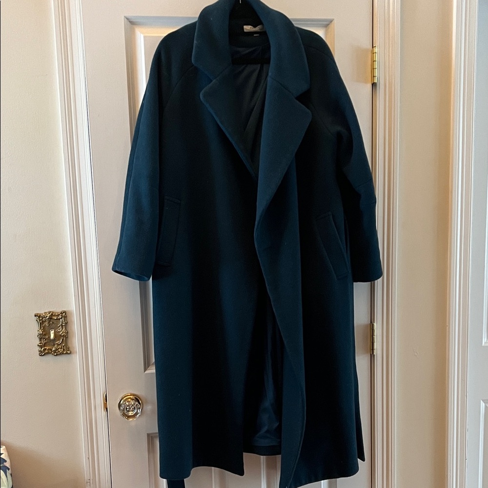 Peter Som Collect Teal Women's Coat L wool blend - Picture 5 of 10